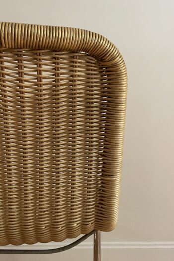 Pareja de Sillas Cantilever Ratán y Tubo de Acero - Imagen 4