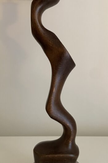 Lámpara de Madera Italiana y Seda - Imagen 3