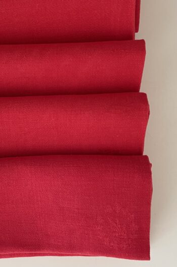Servilleta de damasco teñida a mano en rojo - Imagen 3