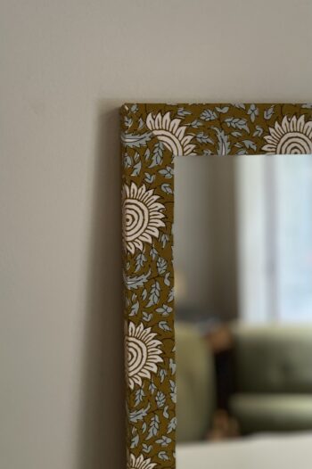 Colefax and Flowers Fabric Framed Mirror with Canvas Frame