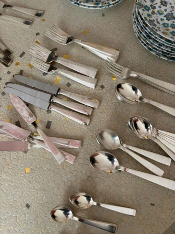 Cubertería Modelo Conca de Sambonet diseñada por Gio Ponti en acero plateado - Imagen 3