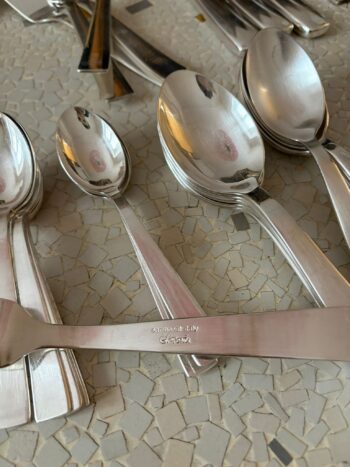 Cubertería Modelo Conca de Sambonet diseñada por Gio Ponti en acero plateado - Imagen 2