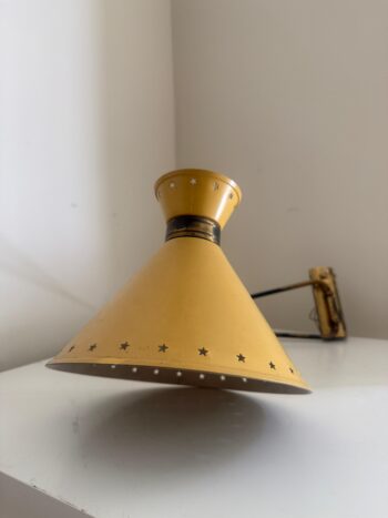 Lámpara de pared articulada Diabolo amarilla de Rene Mathieu para Lunel. Francia 1950s - Imagen 2