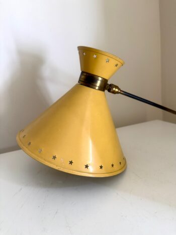 Lámpara de pared articulada Diabolo amarilla de Rene Mathieu para Lunel. Francia 1950s - Imagen 5