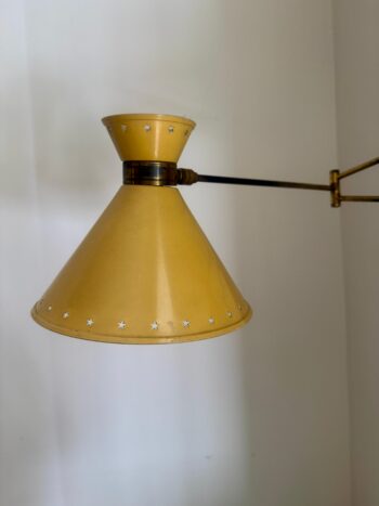 Lámpara de pared articulada Diabolo amarilla de Rene Mathieu para Lunel. Francia 1950s - Imagen 3