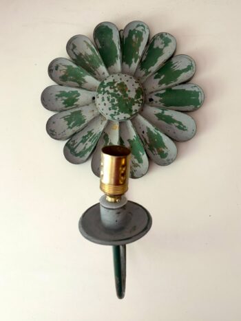 Pareja de Apliques de Zinc con Forma de Gran Flor - Imagen 10