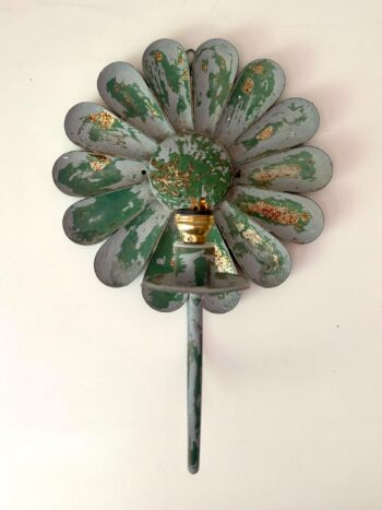 Pareja de Apliques de Zinc con Forma de Gran Flor - Imagen 12