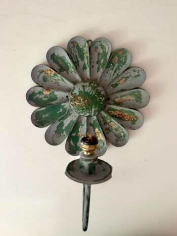 Pareja de Apliques de Zinc con Forma de Gran Flor - Imagen 13