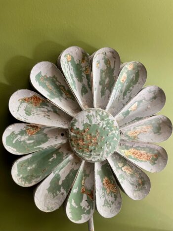 Pareja de Apliques de Zinc con Forma de Gran Flor - Imagen 7