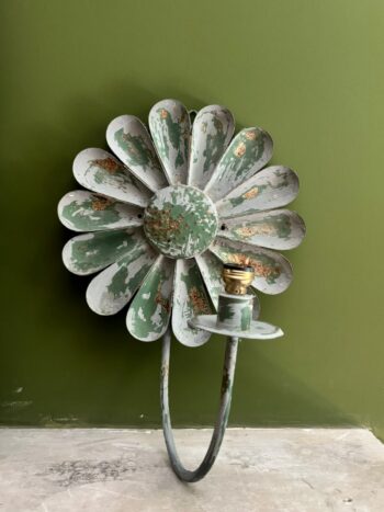 Pareja de Apliques de Zinc con Forma de Gran Flor - Imagen 5