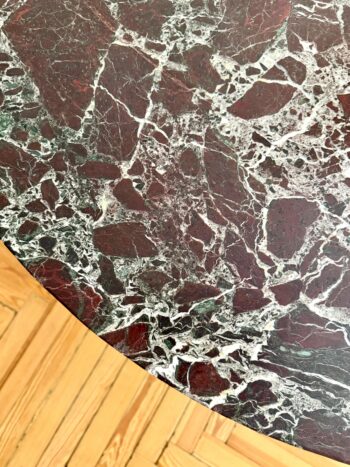 Mesa de mármol Rosso Levanto de Liguria con pie de acero Italia 1980 - Imagen 5